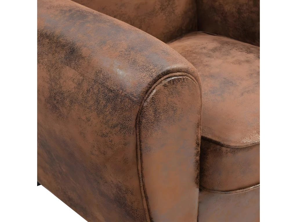 GANSSI - Fauteuil Club Marron Aspect Cuir Vieilli â Image 5