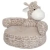 Fauteuil Girafe Fourrure Beige 48 X 42 X 45 Cm