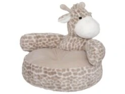 Fauteuil Girafe Fourrure Beige 48 X 42 X 45 Cm