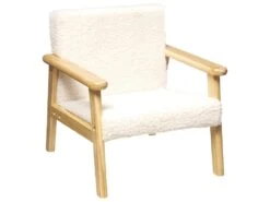 Fauteuil Pour Enfant En Bois Et Tissu Bouclette écru H 46 Cm