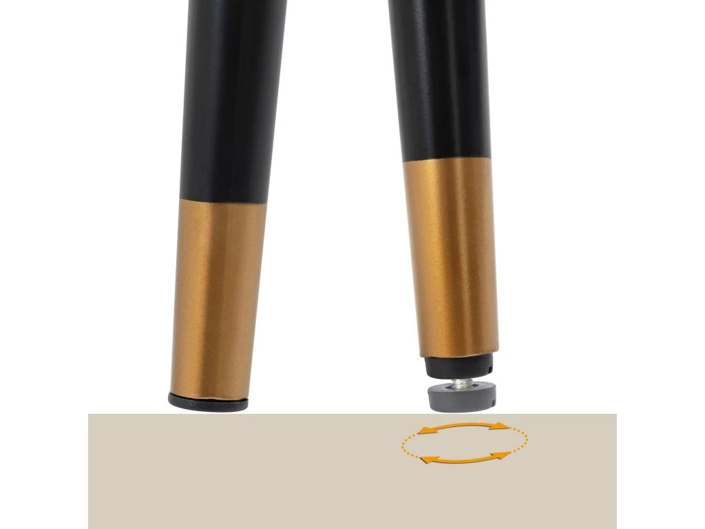 Fauteuil Scandinave Chaise De Canapé De Loisirs Pour Salon Salle à Manger Bureau Avec Un Revêtement En Tissu, Accoudoirs Rembourés Et Des Pieds En Métal Noir Et Or, Gris, 66x71x110cm – Image 4