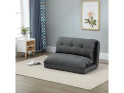 Chauffeuse - Matelas D'appoint Pliant - Fauteuil Convertible - Inclinaison Dossier Réglable 13 Positions - Tissu Lin