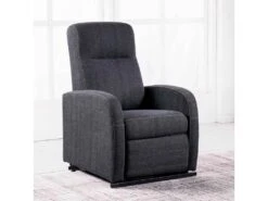 Fauteuil Relax En Tissu Coloris Gris Anthracite - Largeur 70 X Profondeur 77 Cm