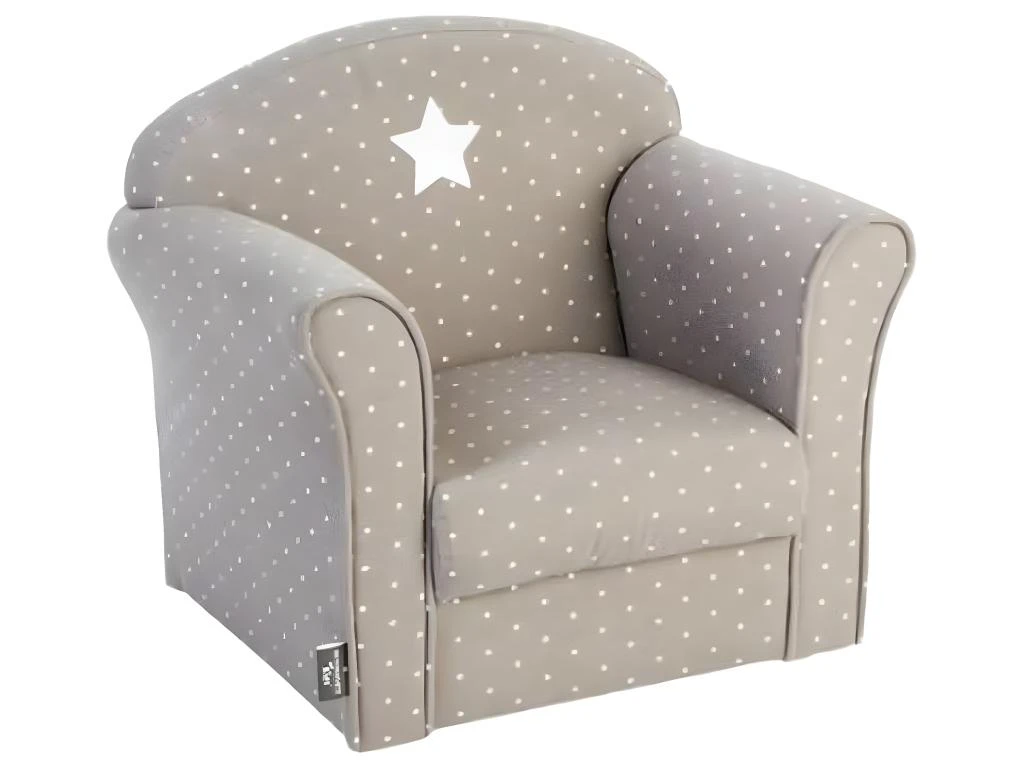 Lot De 2 Fauteuils Classique Pour Enfant Taupe, L 50 X P 39 X H 44 Cm