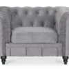 Fauteuil Chesterfield Velours Altesse Argent