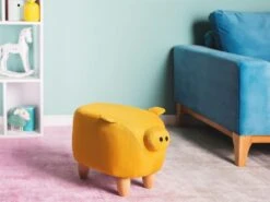 Tabouret Enfant En Tissu Jaune PIGGY