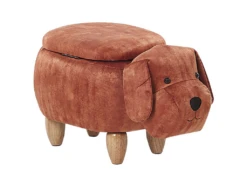 Tabouret Enfant En Velours Marron DOGGY