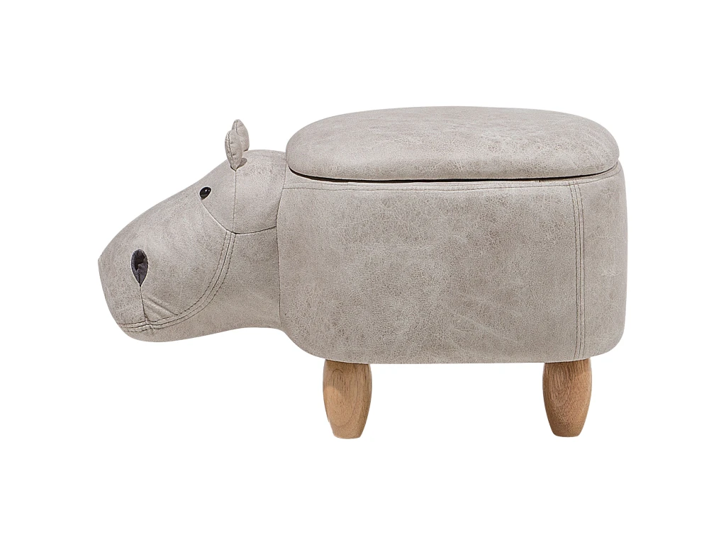 Tabouret Enfant En Cuir PU Gris Clair HIPPO â Image 6
