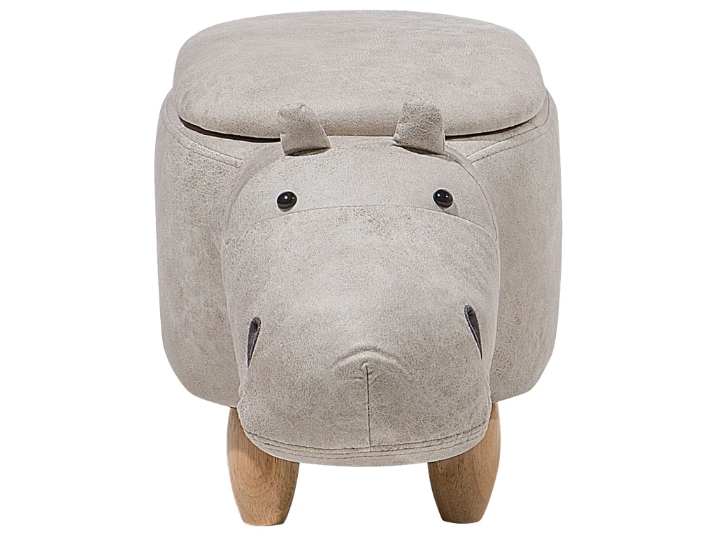 Tabouret Enfant En Cuir PU Gris Clair HIPPO â Image 7