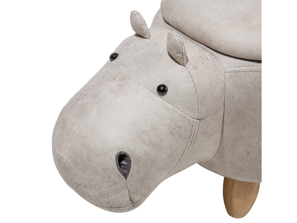 Tabouret Enfant En Cuir PU Gris Clair HIPPO â Image 9