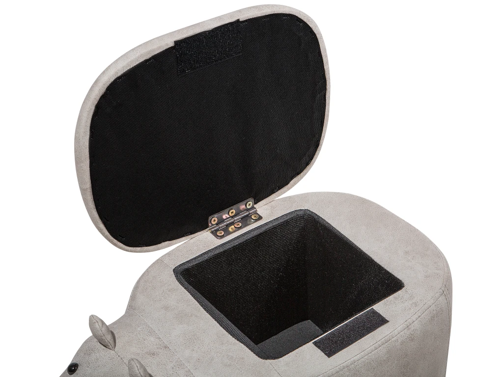 Tabouret Enfant En Cuir PU Gris Clair HIPPO â Image 10