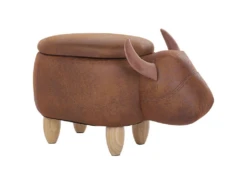 Tabouret Enfant En Simili Marron Clair COW