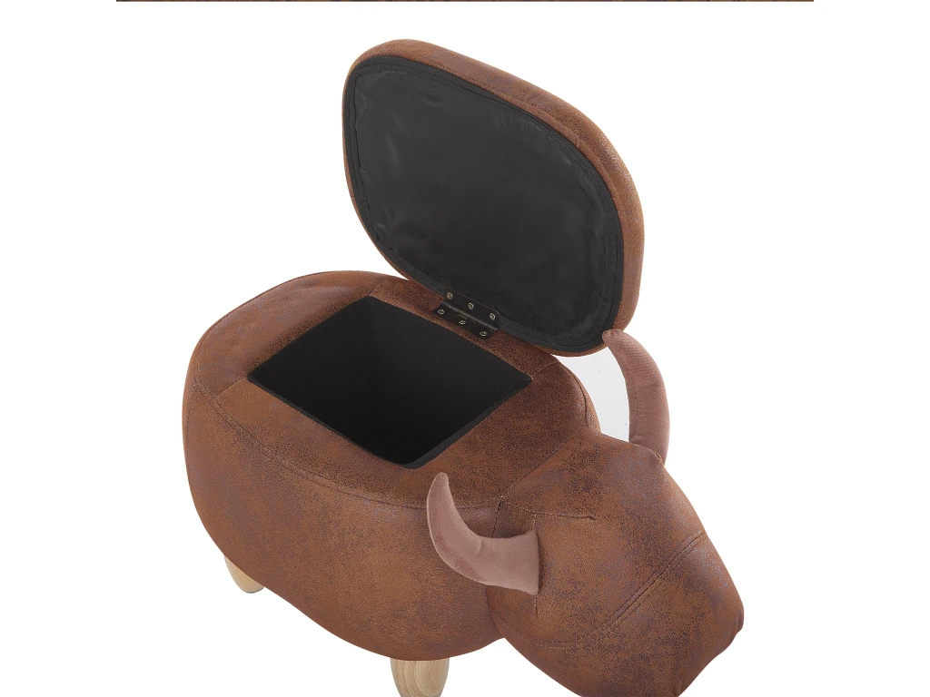 Tabouret Enfant En Simili Marron Clair COW â Image 9