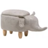 Tabouret Enfant En Cuir PU Gris Clair ELEPHANT