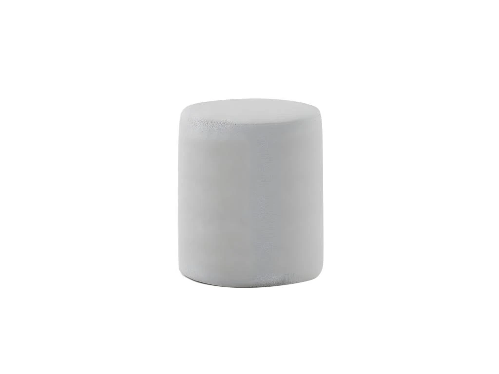 CONNIE - Pouf Rond 41cm Tissu Bouclé Gris