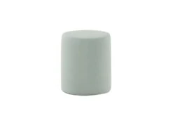 CONNIE - Pouf Rond 41cm Tissu Bouclé Vert Olive