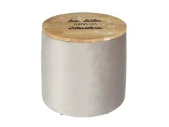 CHILD - Pouf De Rangement Velours Blanc Pour Enfant