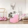 MADARIA - Fauteuil Poire Enfant Velours Côtelé Rose