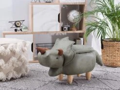 Tabouret Enfant En Tissu Vert Foncé TRICERATOPS