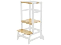 Tour D'apprentissage Bois Blanc-naturel Chaise D'enfant Tour Observation Joyz