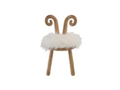 Tabouret Bois Naturel/Oreilles Mouton - TITINE