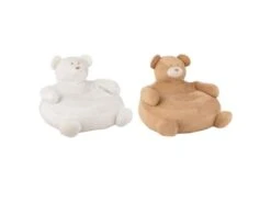 Lot De 2 Fauteuils Enfant "Ours" 70cm Blanc & Beige