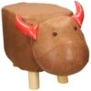 Tabouret Veau Pouf Animal Repose-pied Coussin Ottoman Siège Enfants WOMO-DESIGN